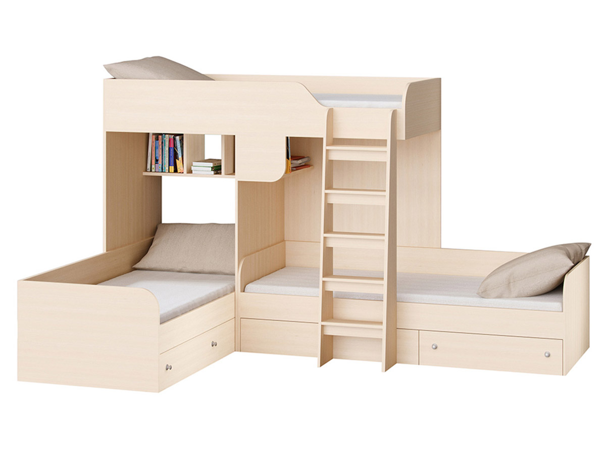 Детские двухъярусные кровати в много мебели
